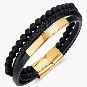 Black and Gold Bracelet Set